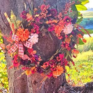 Fall/Autumn Faux Floral Grapevine Wreath